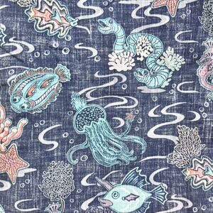 Reyn Spooner Limited Issue Mens Atomic Fish Hawaiian Aloha Shirt L Blue Classic